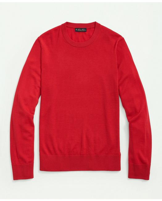 Brooks Brothers Fine Merino Wool Crewneck Sweater | Red | Size Small