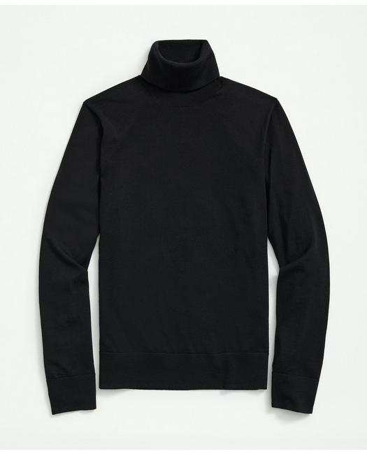 Brooks Brothers Fine Merino Wool Turtleneck Sweater | Black | Size Medium