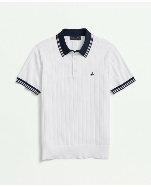 Brooks Brothers Vintage-inspired Tennis Polo In Supima Cotton | White | Size Xl