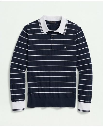 Vintage-Inspired Long-Sleeve Tennis Polo in Supima Cotton