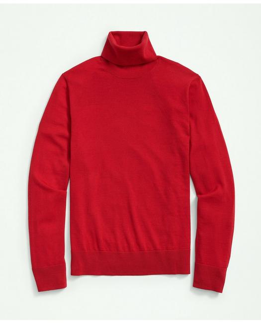 Brooks Brothers Fine Merino Wool Turtleneck Sweater | Red | Size Xs