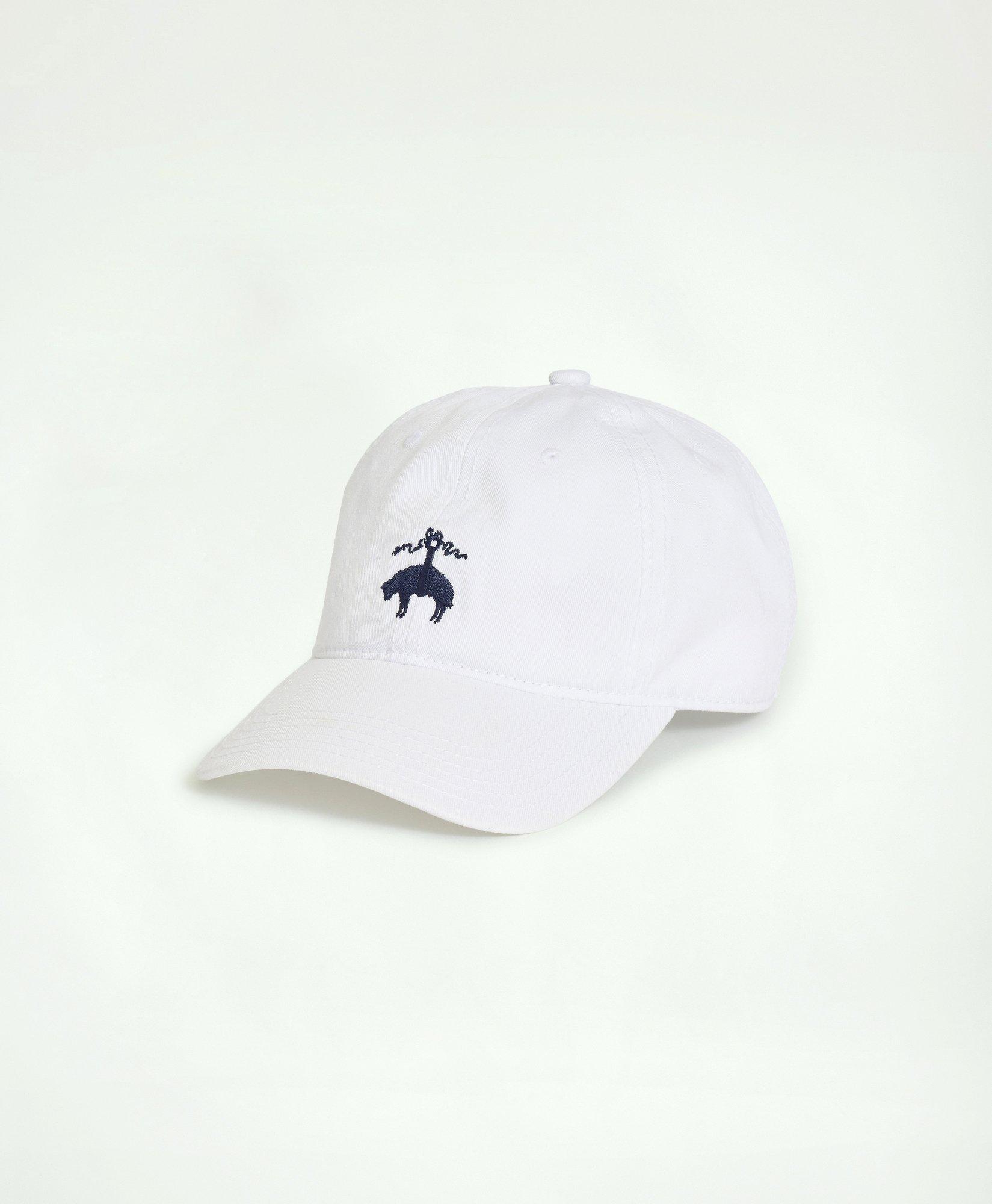 Brooks Brothers Cotton Logo Baseball Hat | White