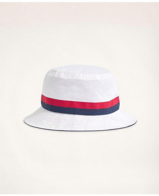 Brooks Brothers Reversible Bucket Hat | White