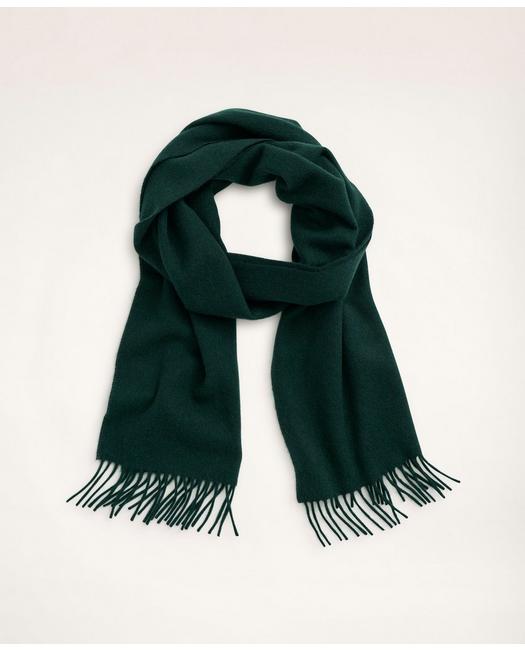Brooks Brothers Cashmere Fringed Scarf | Dark Green