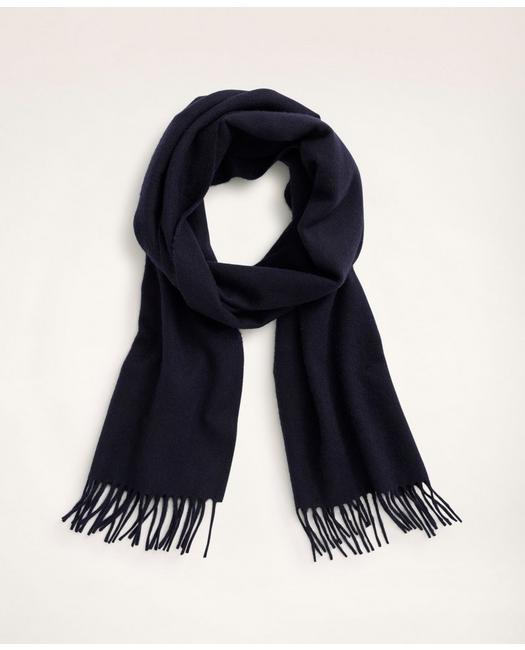 Brooks Brothers Cashmere Fringed Scarf | Navy