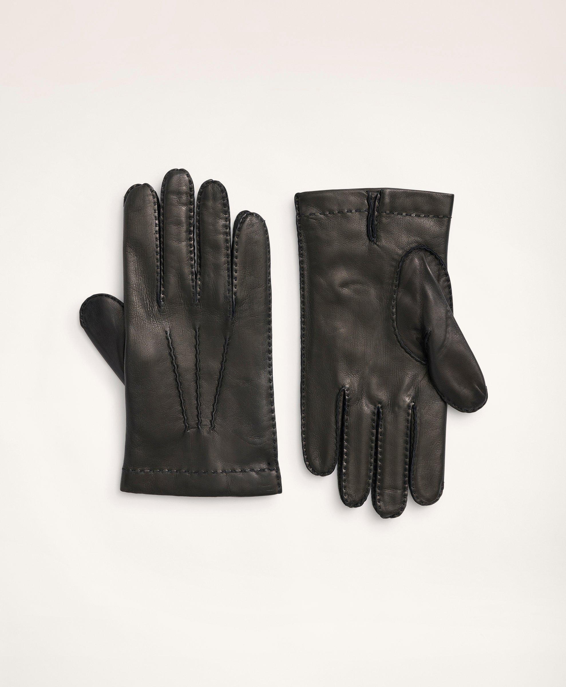 Brooks Brothers Lambskin Gloves With Cashmere Lining | Black | Size Small