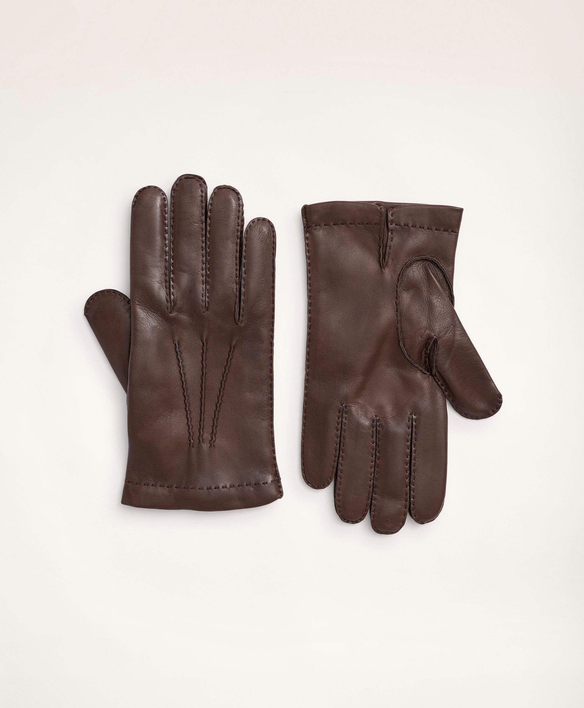Brooks Brothers Lambskin Gloves With Cashmere Lining | Brown | Size Large