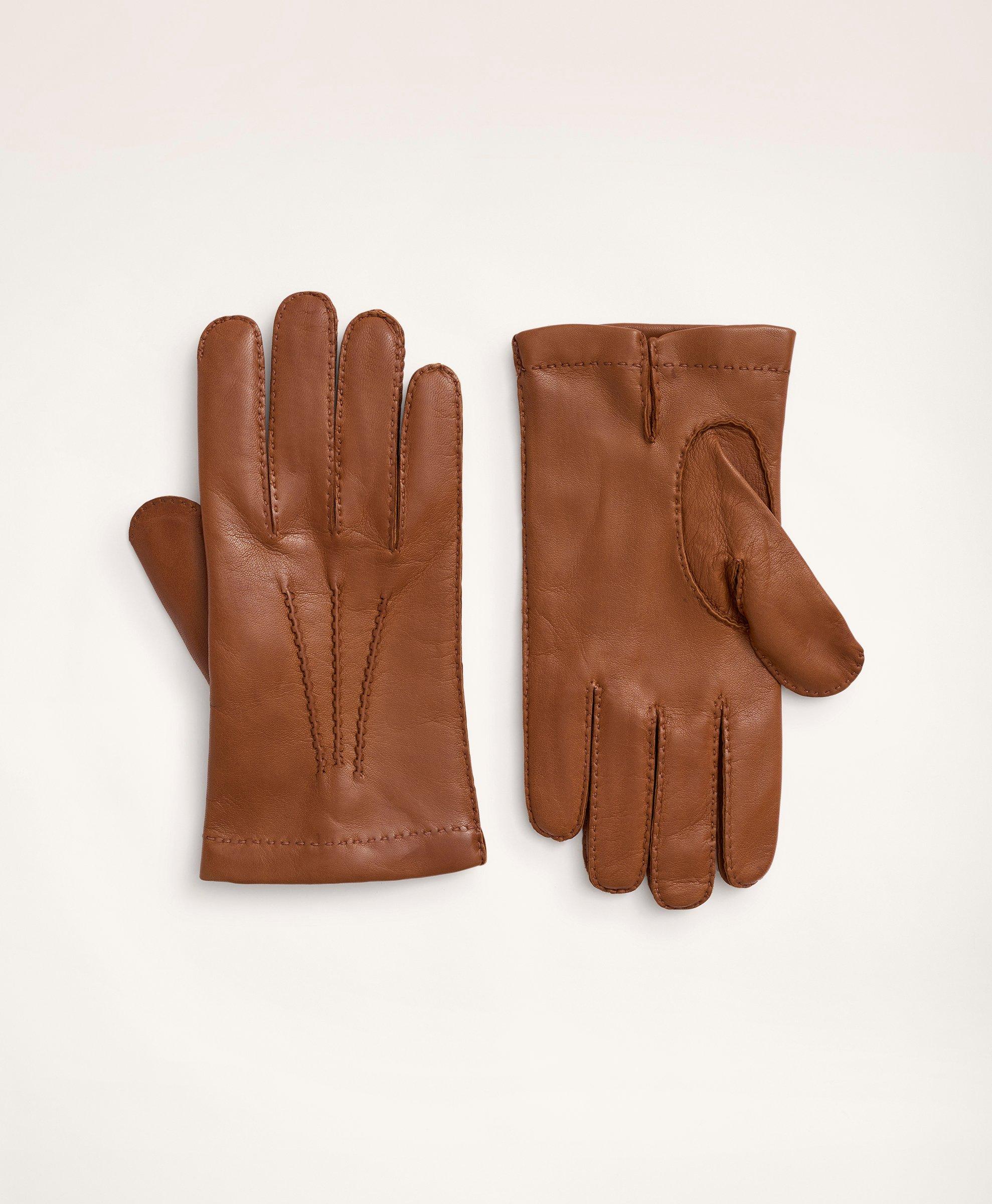 Brooks Brothers Lambskin Gloves With Cashmere Lining | Saddle | Size Large