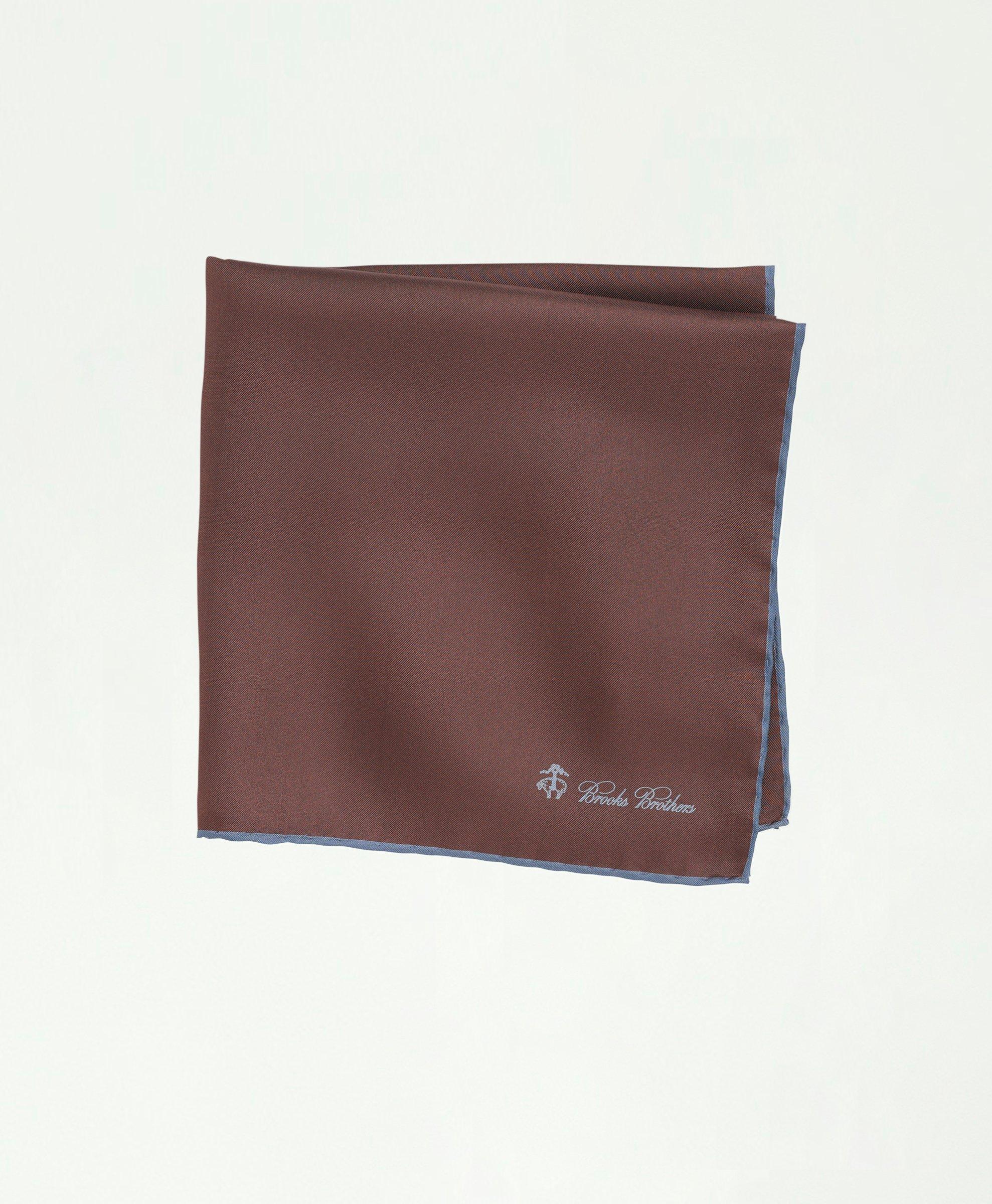 Brooks Brothers Silk Pocket Square In Brown