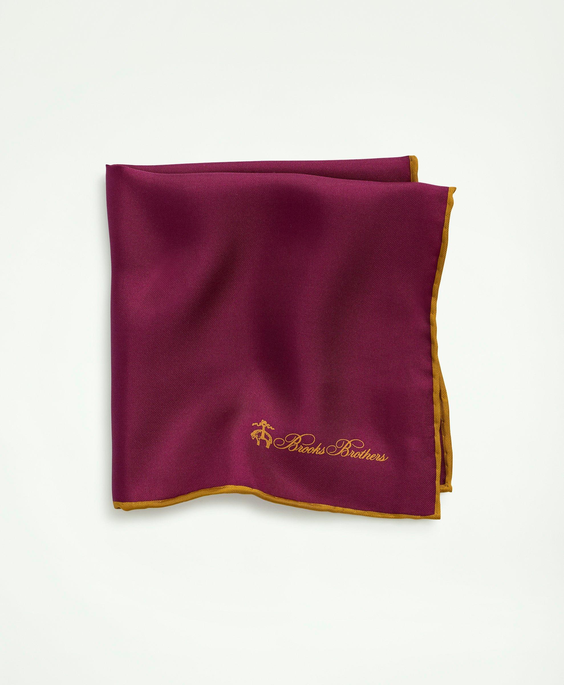 Brooks Brothers Silk Pocket Square In Burgundy