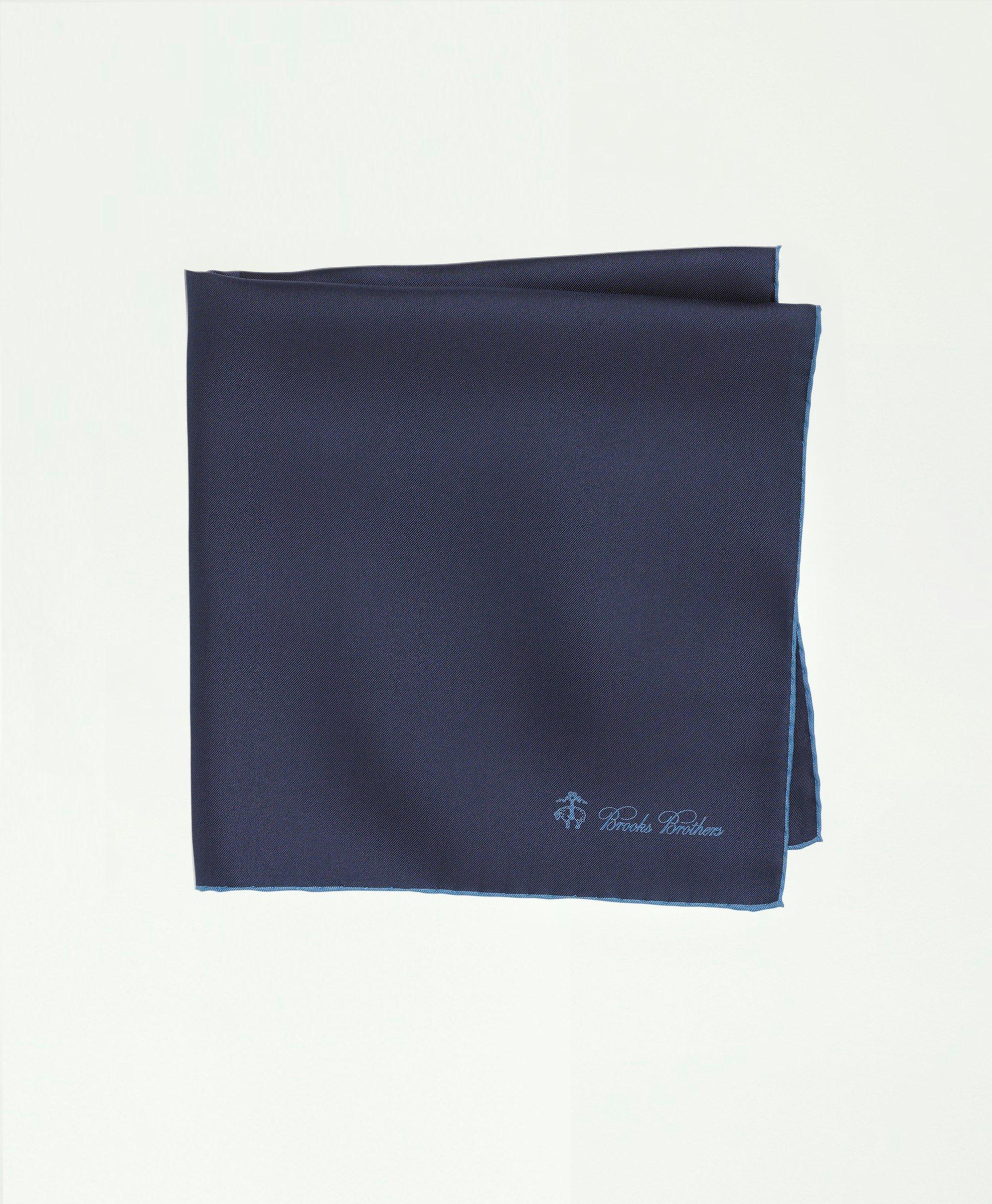 Brooks Brothers Silk Pocket Square In Navy