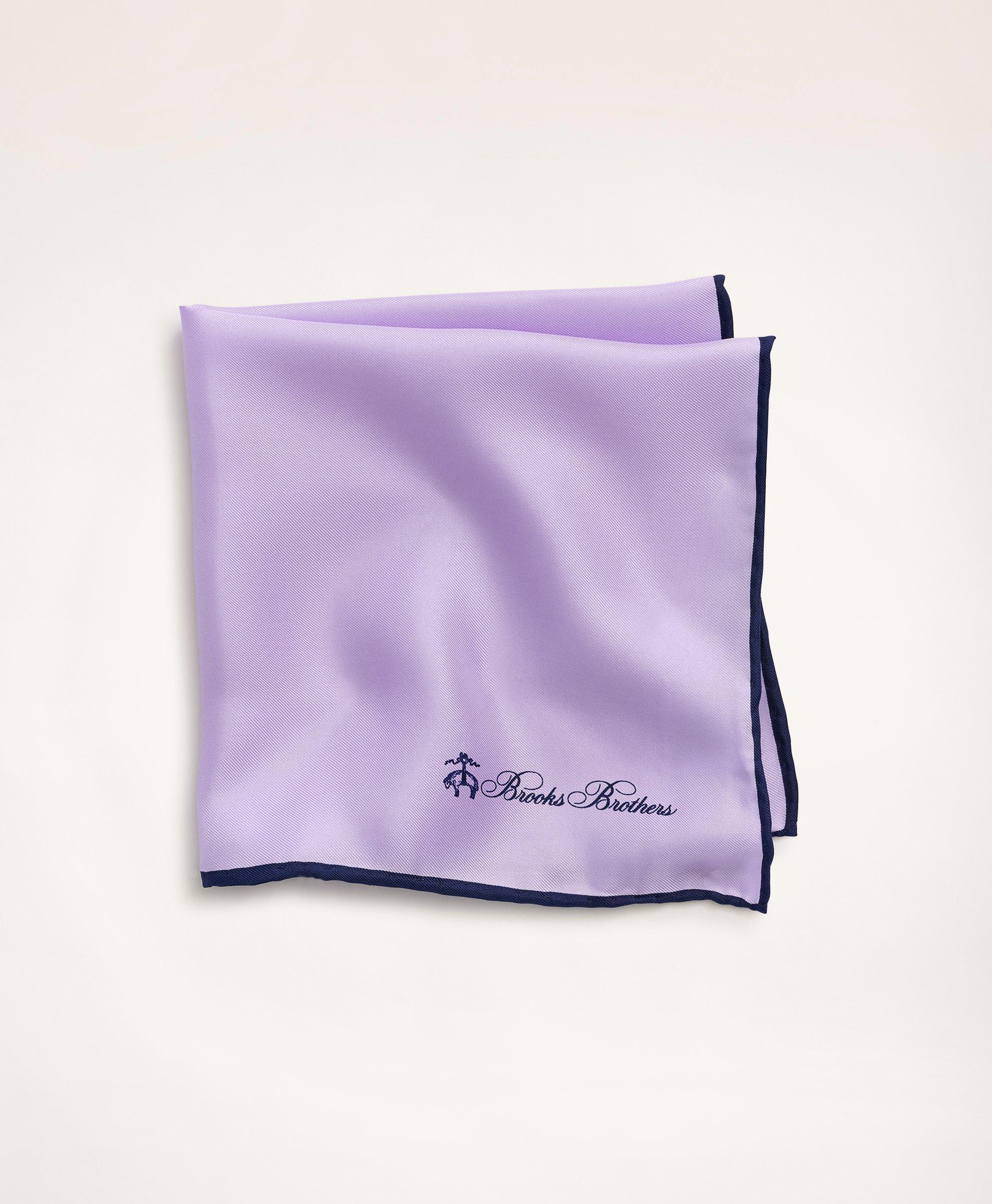 Brooks Brothers Silk Pocket Square In Purple