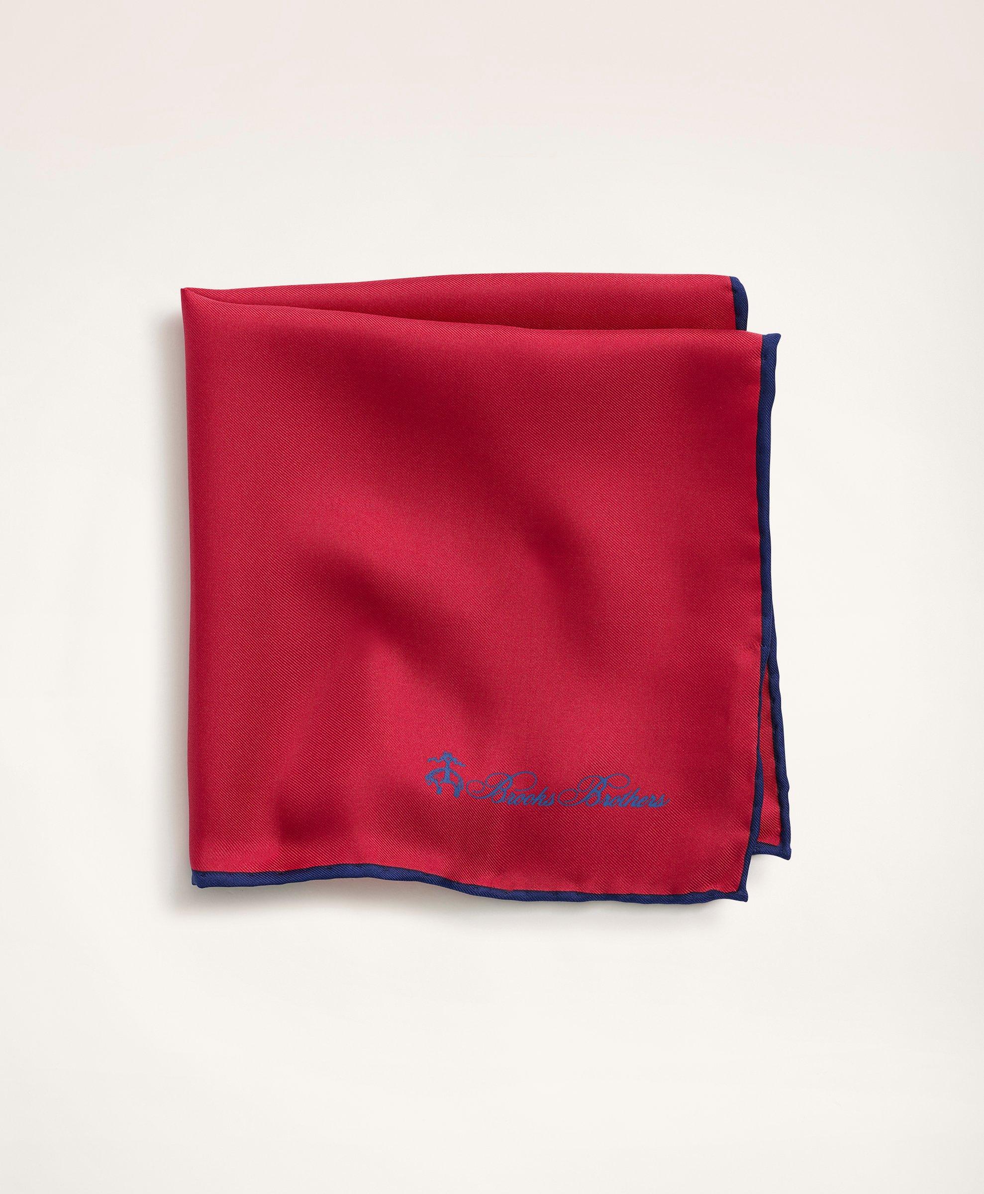 Brooks Brothers Silk Pocket Square In Red