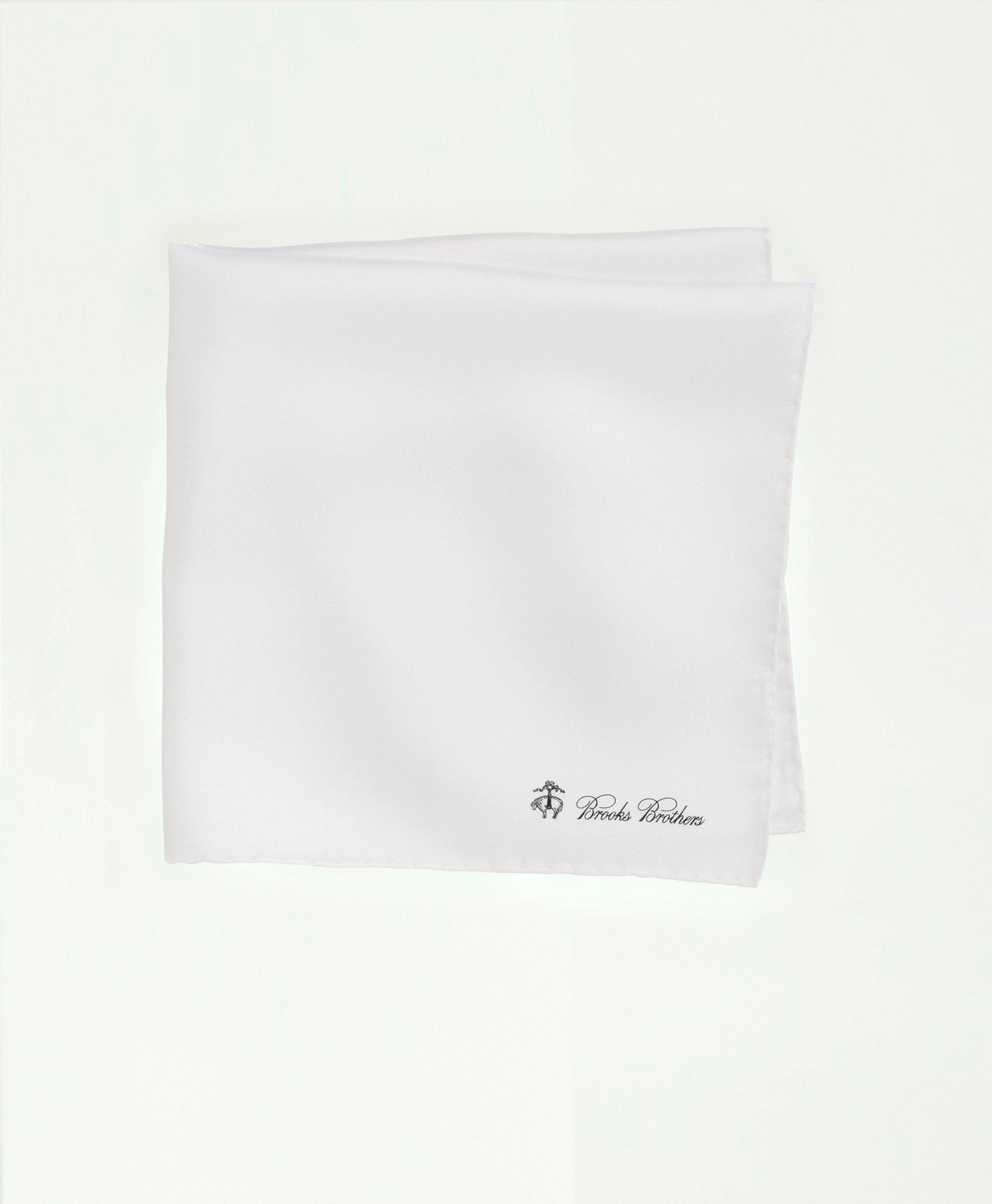 Brooks Brothers Silk Pocket Square In White