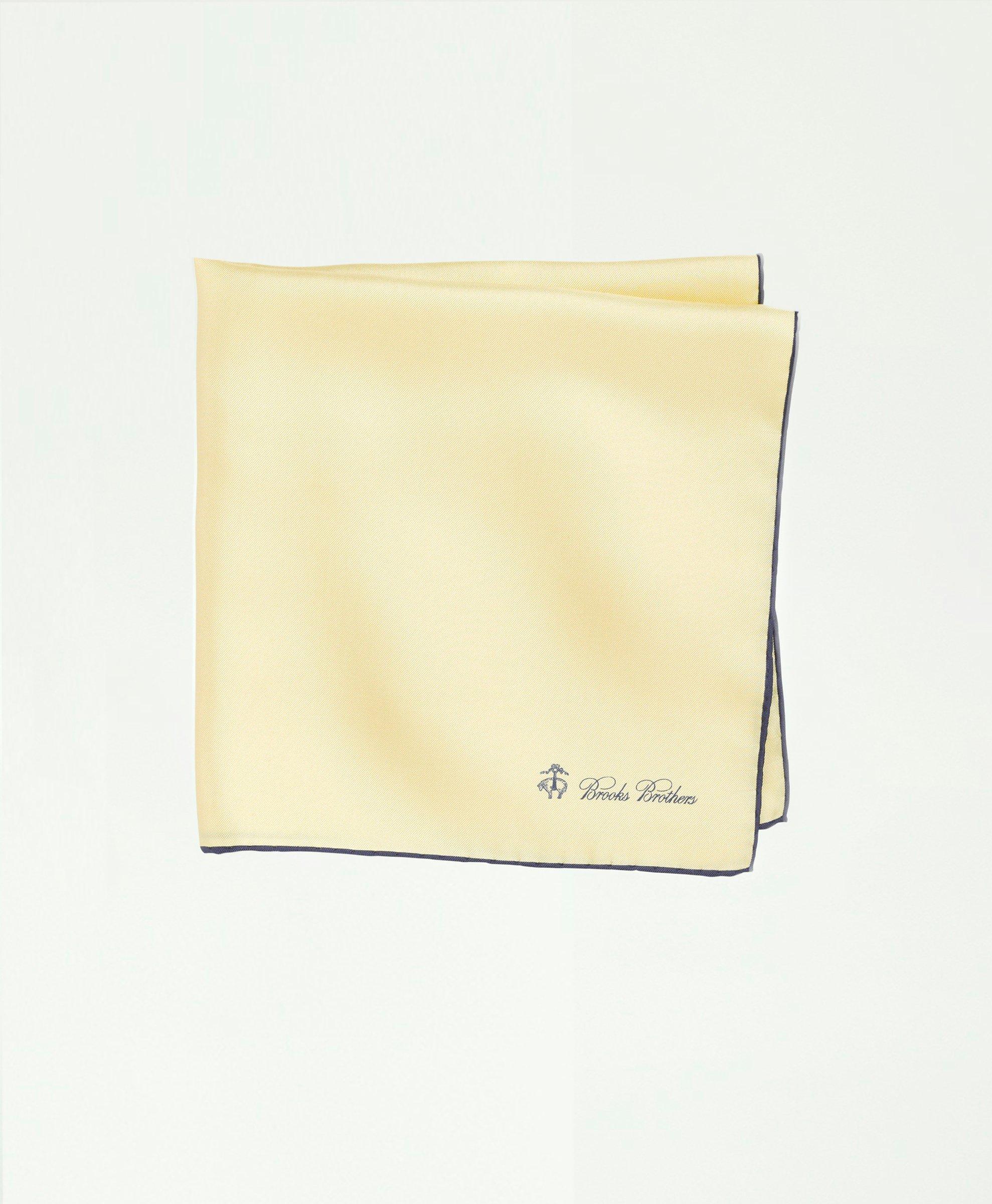 Brooks Brothers Silk Pocket Square In Yellow