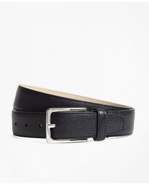Brooks Brothers 1818 Textured Leather Belt | Black | Size 44