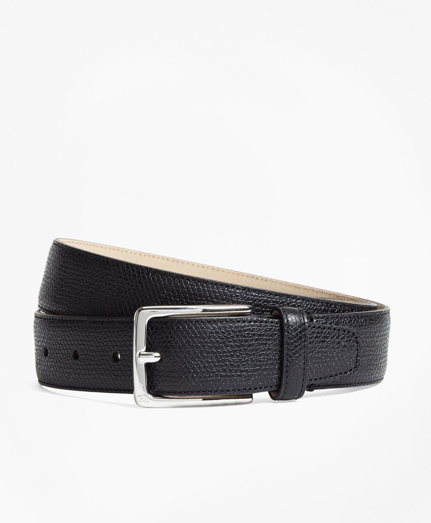 Brooks Brothers 1818 Textured Leather Belt | Black | Size 36
