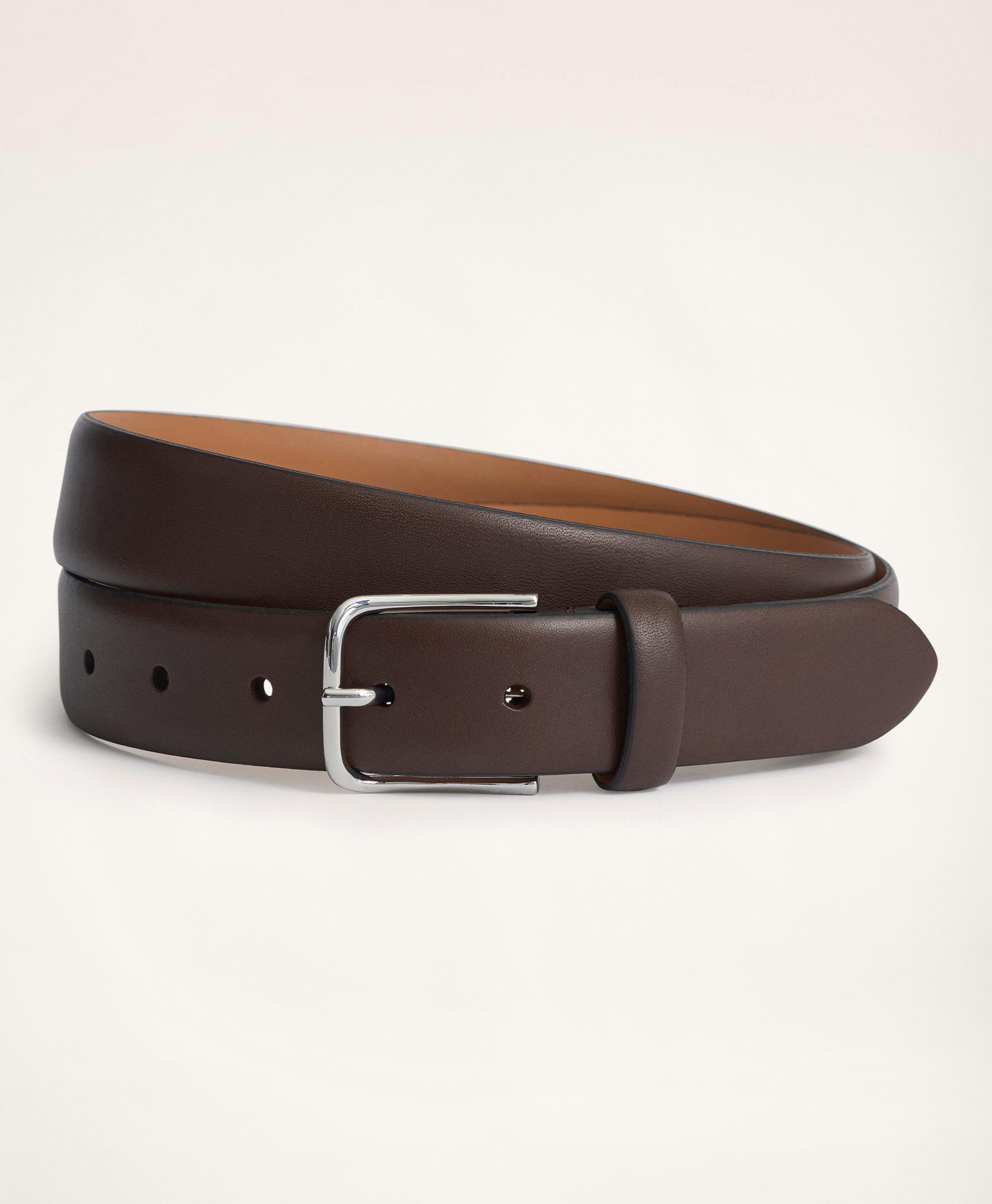Brooks Brothers Leather Feather Edge Belt | Brown | Size 32