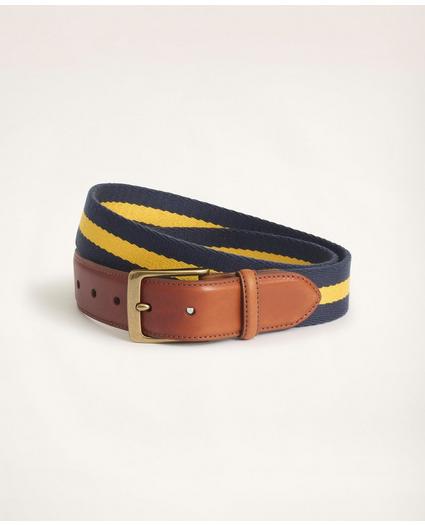 Leather Tab Stripe Webbed Belt