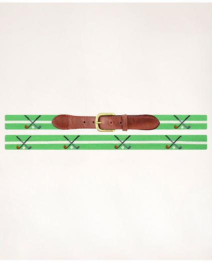 Smathers & Branson Leather Needlepoint Belt