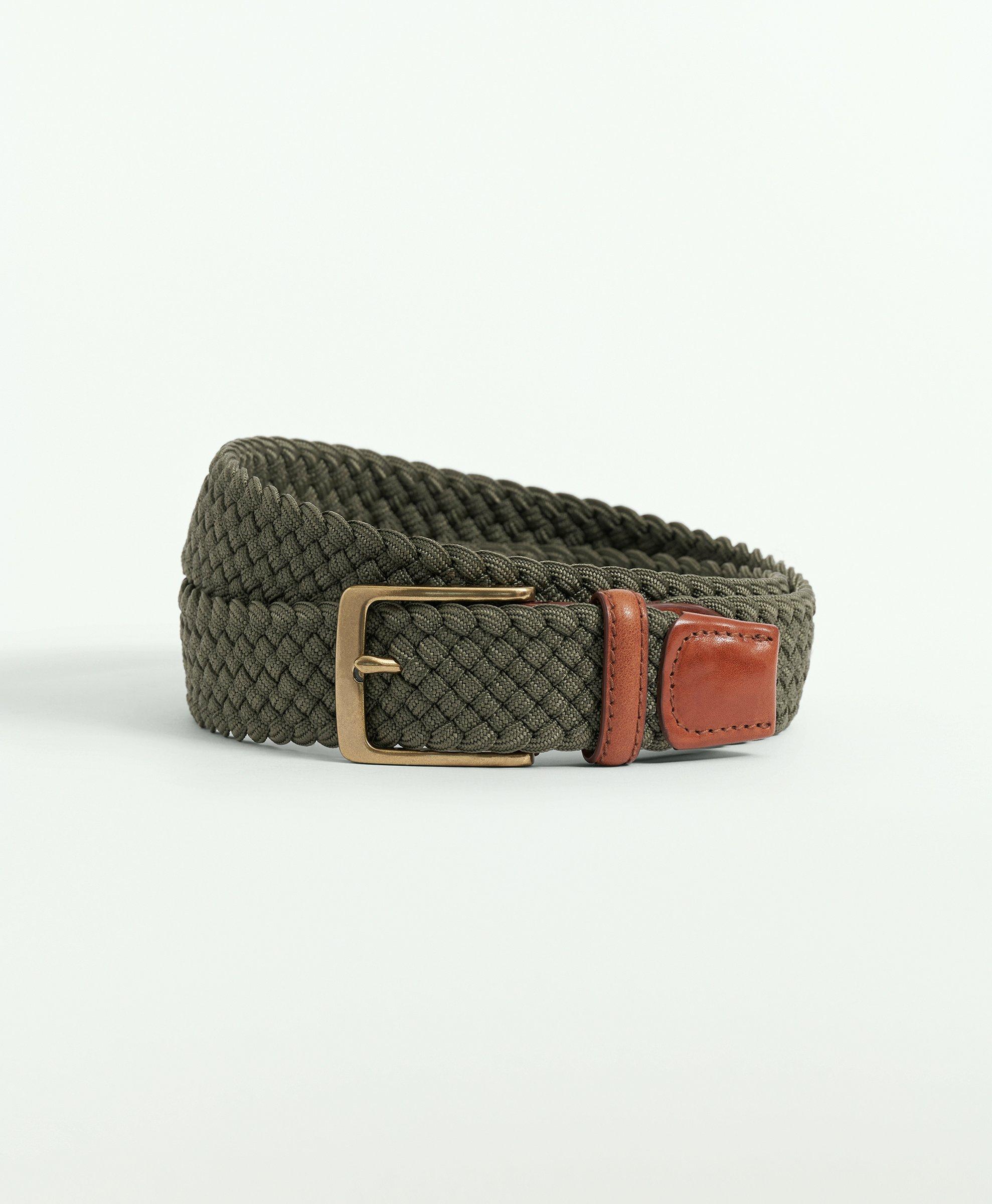 Anderson's Classic Brown Elastic Woven Belt - Braided belts 