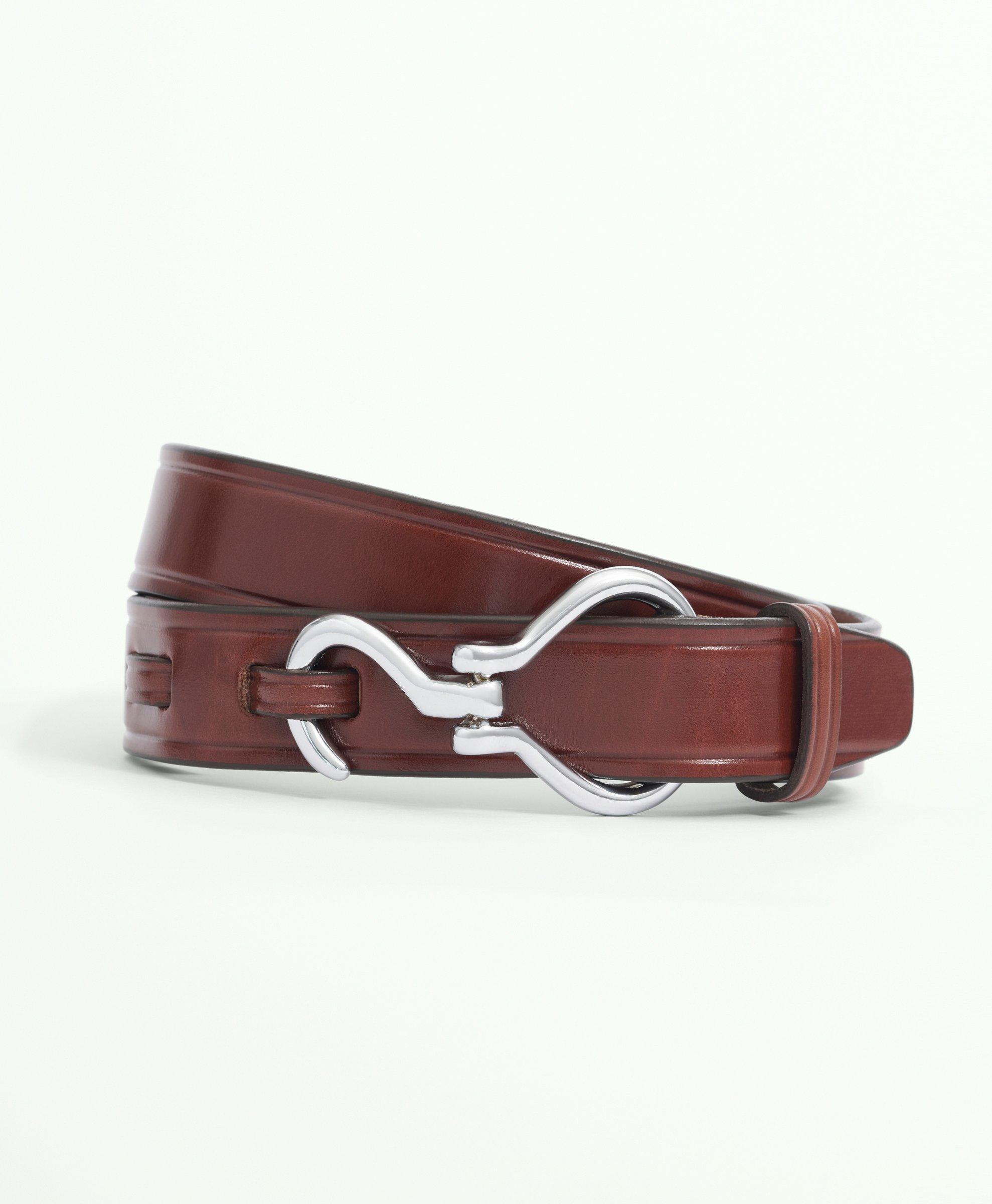 Brooks Brothers Leather Hoof Pick Belt | Brown | Size 32