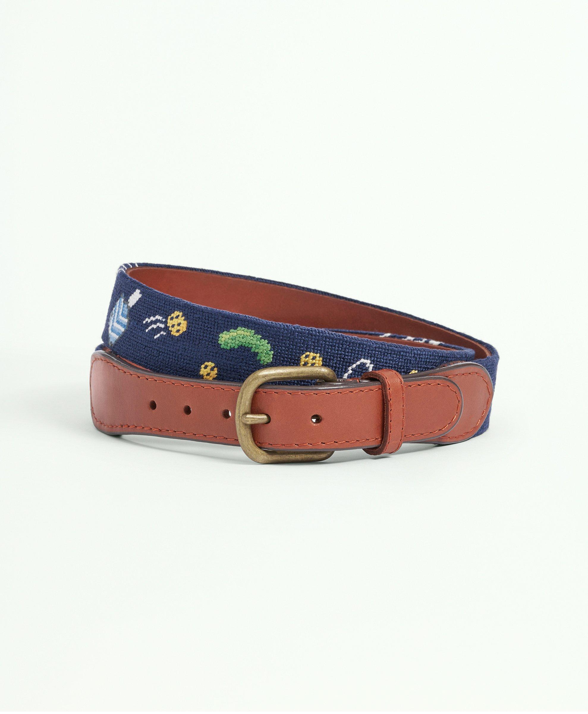 Shop Brooks Brothers Smathers & Branson Pickleball Needlepoint Belt | Size 42 In Multicolor