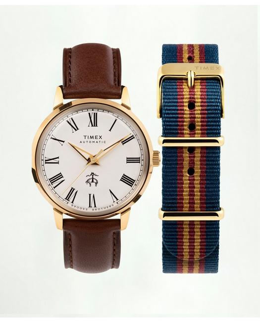 Brooks Brothers X Timex Marlin Automatic, Gold-tone Shoes | Gold/tone In Brown