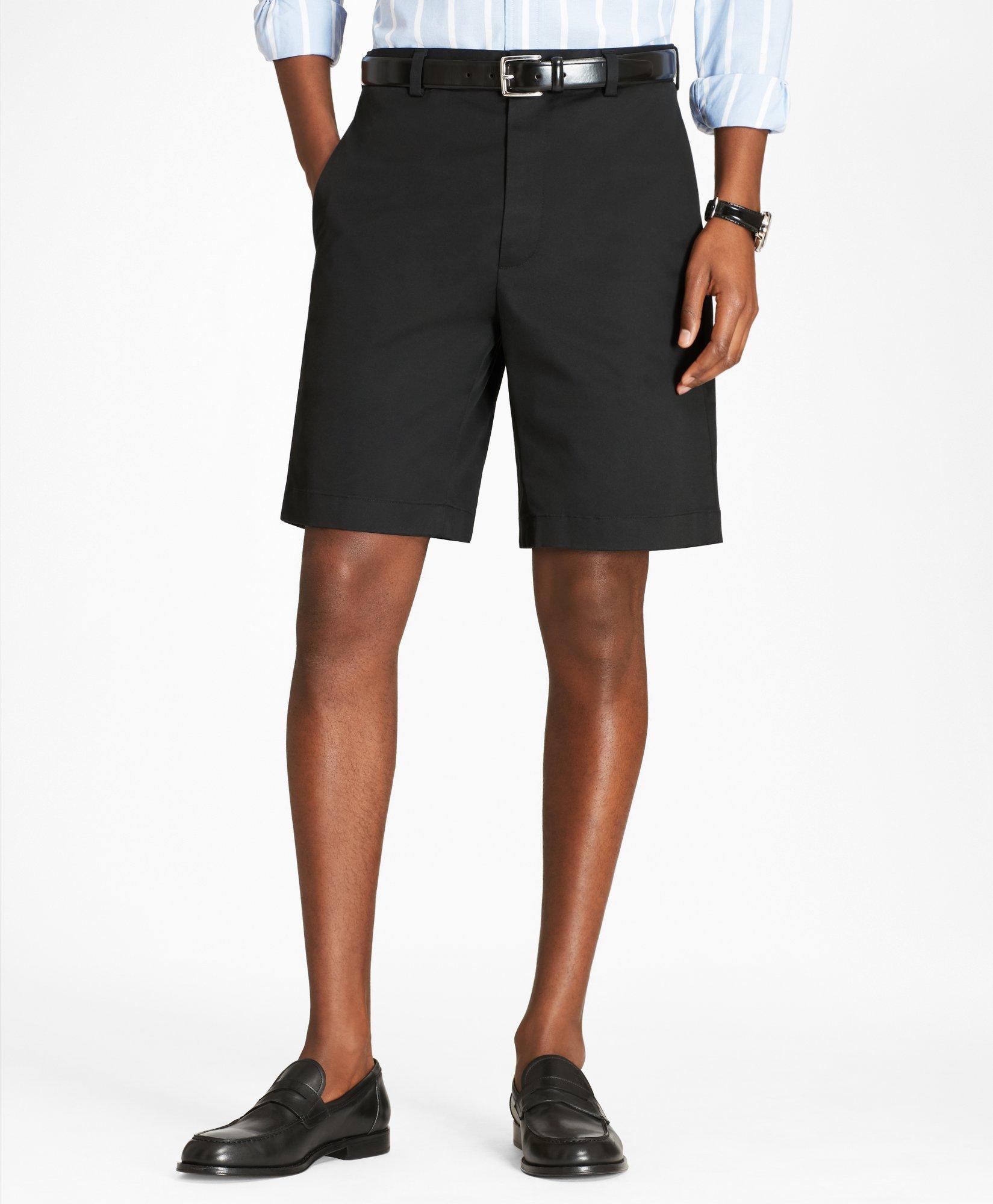 Brooks Brothers 9" Flat Front Stretch Advantage Chino Shorts In Black