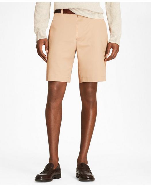 Shop Brooks Brothers 9" Flat Front Stretch Advantage Chino Shorts | Dark Khaki | Size 28