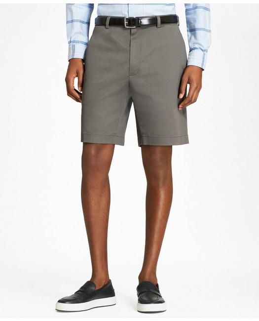 Brooks Brothers 9" Flat Front Stretch Advantage Chino Shorts | Grey | Size 30