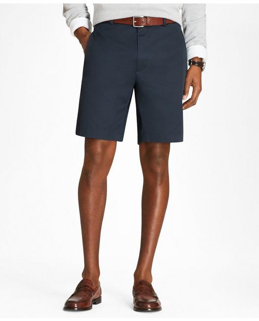 Shop Brooks Brothers 9" Flat Front Stretch Advantage Chino Shorts | Navy | Size 28