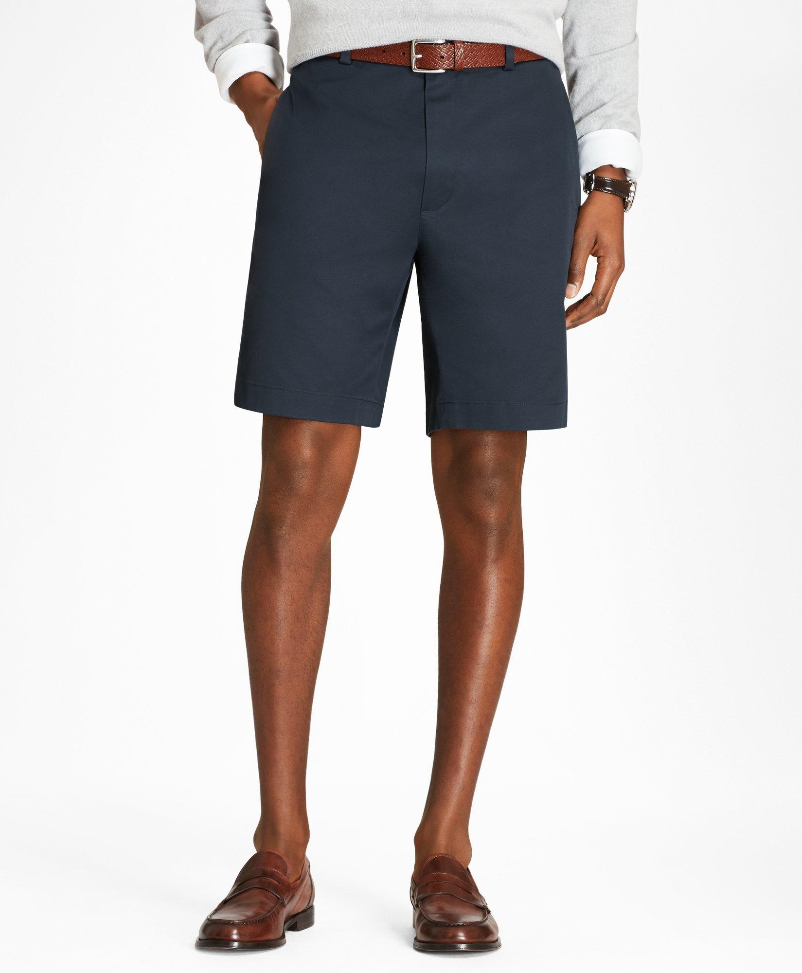 Brooks Brothers 9" Flat Front Stretch Advantage Chino Shorts In Navy