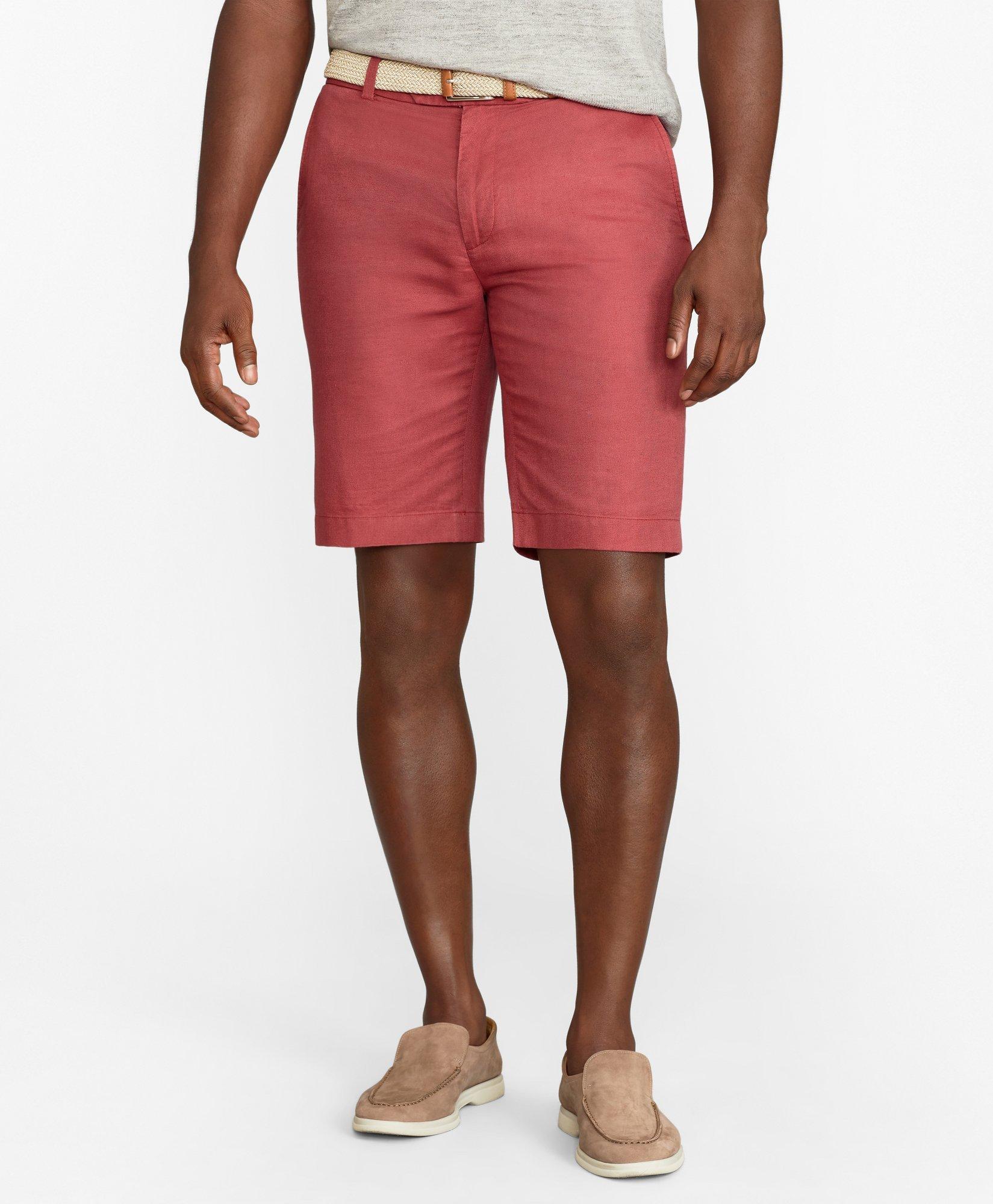 Brooks Brothers Linen And Cotton Bermuda Shorts | Burnt Red | Size 30