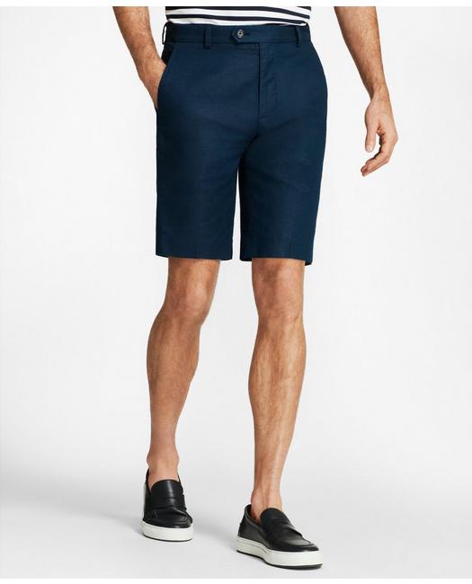 Brooks Brothers Linen And Cotton Bermuda Shorts | Navy | Size 32