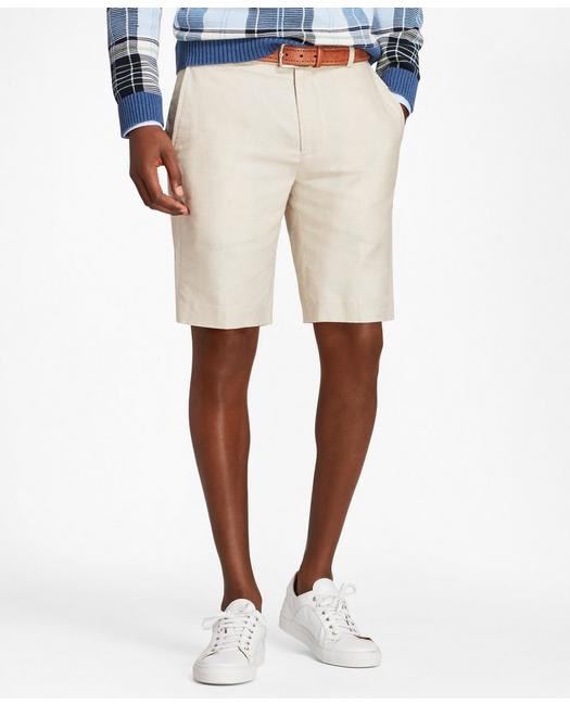 Brooks Brothers Linen And Cotton Bermuda Shorts | Oatmeal | Size 30