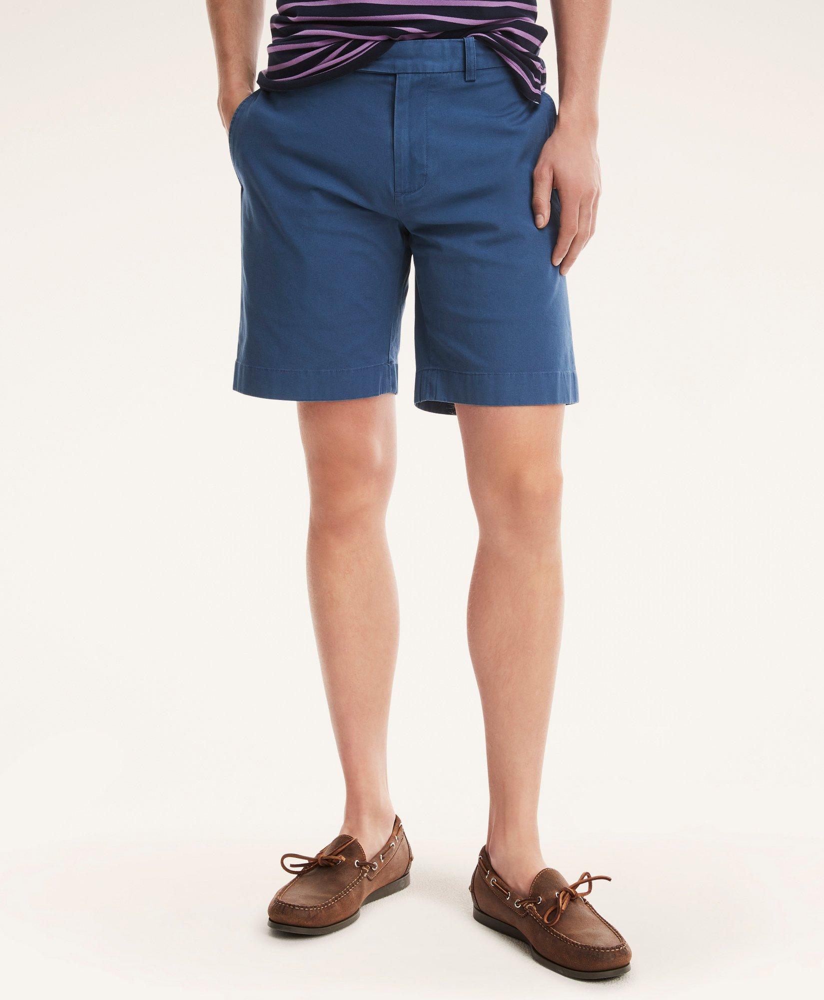 Brooks Brothers 9" Stretch Supima Cotton Poplin Shorts | Medium Navy | Size 30
