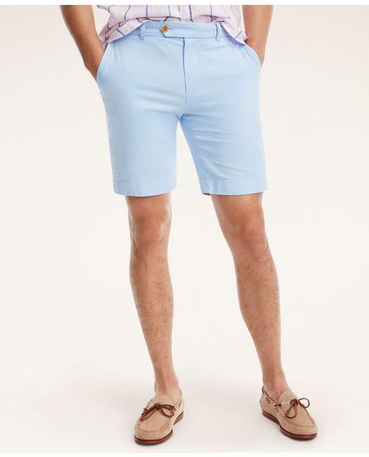 Brooks Brothers Stretch Cotton Linen Shorts | Chambray | Size 30 In Blue