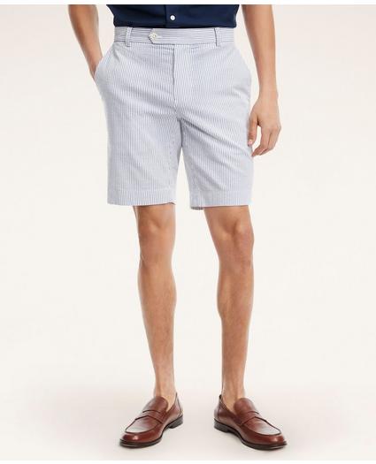 9" Cotton Seersucker Stripe Shorts