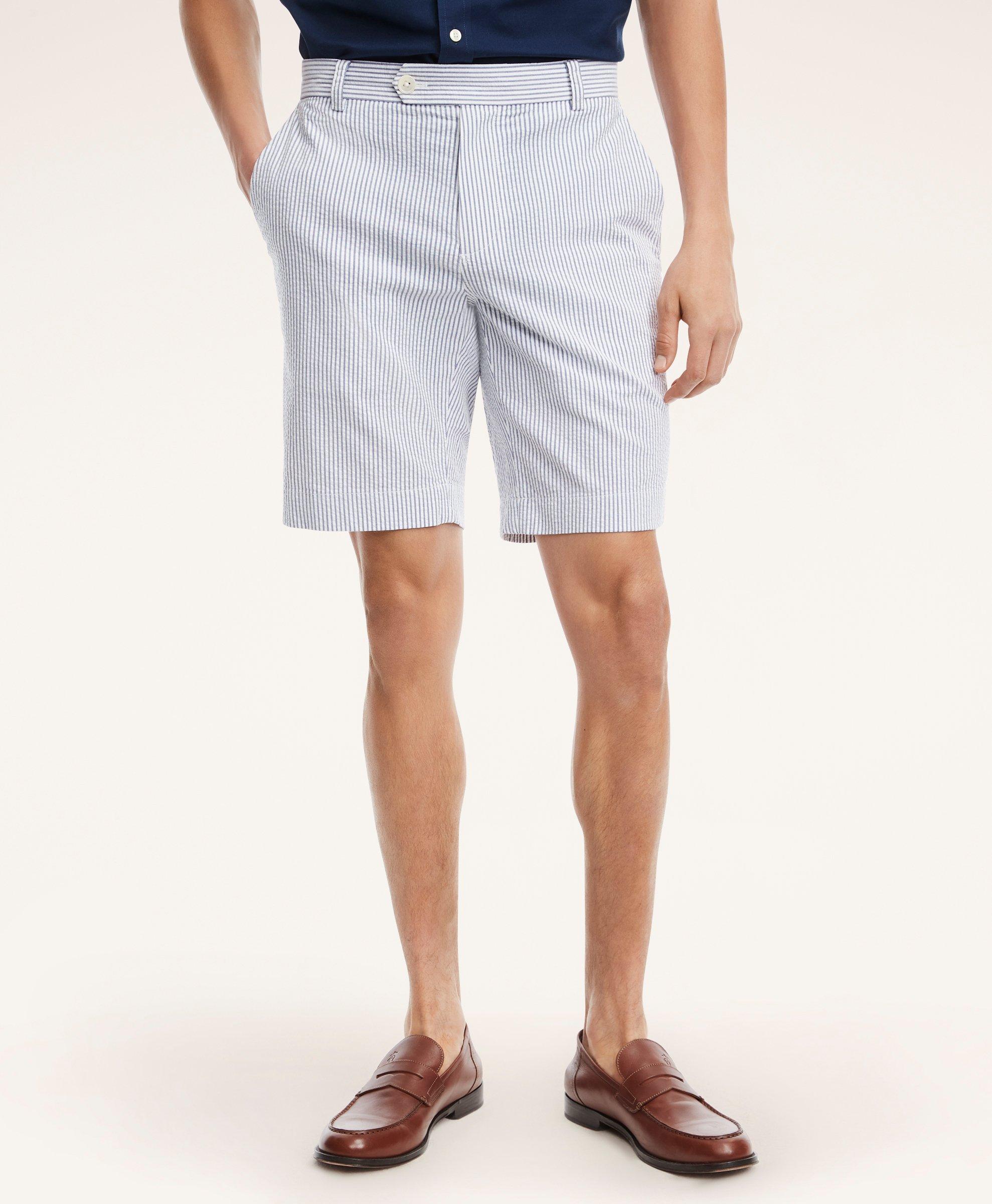 Brooks Brothers Seersucker Shorts In Blue