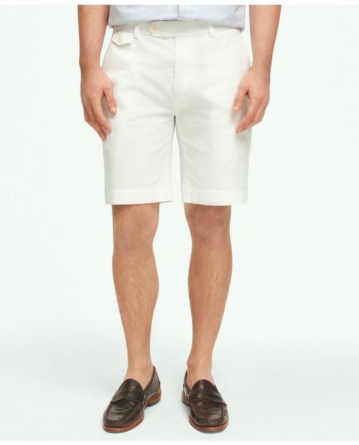 Brooks Brothers 9" Canvas Poplin Shorts In Supima Cotton | White | Size 32