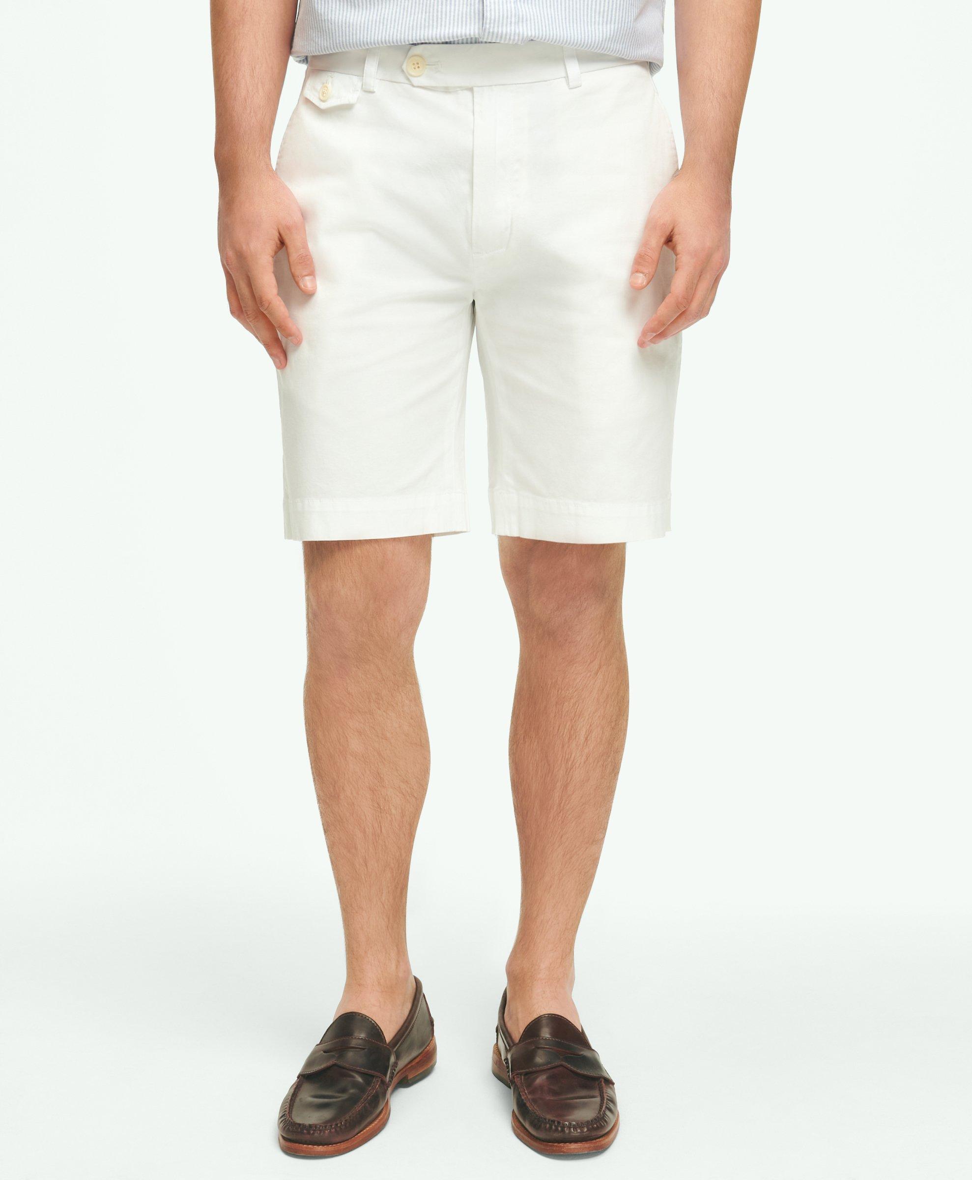 Brooks Brothers 9" Canvas Poplin Shorts In Supima Cotton In White