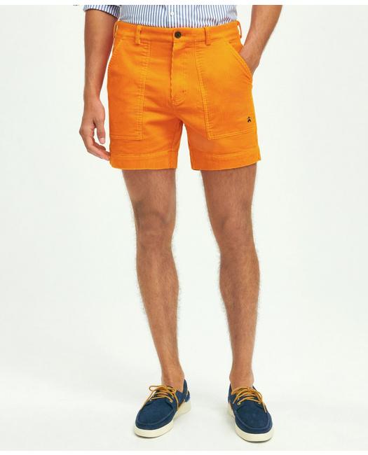 Brooks Brothers Stretch Cotton Wide-wale Corduroy Shorts Pants | Orange | Size 40