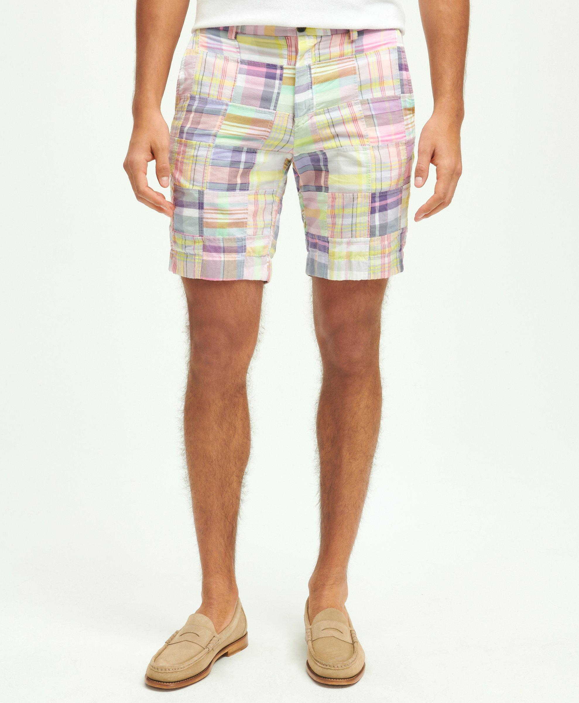 Cotton Patchwork Madras Shorts