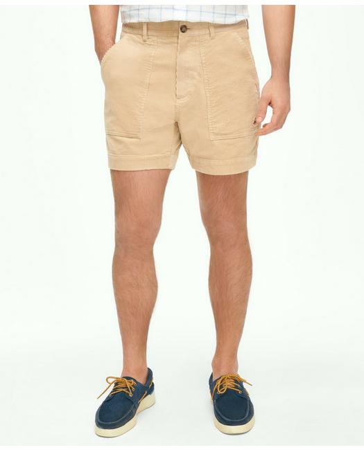 Brooks Brothers 5.5" Wide-wale Corduroy Shorts Pants | Khaki | Size 36