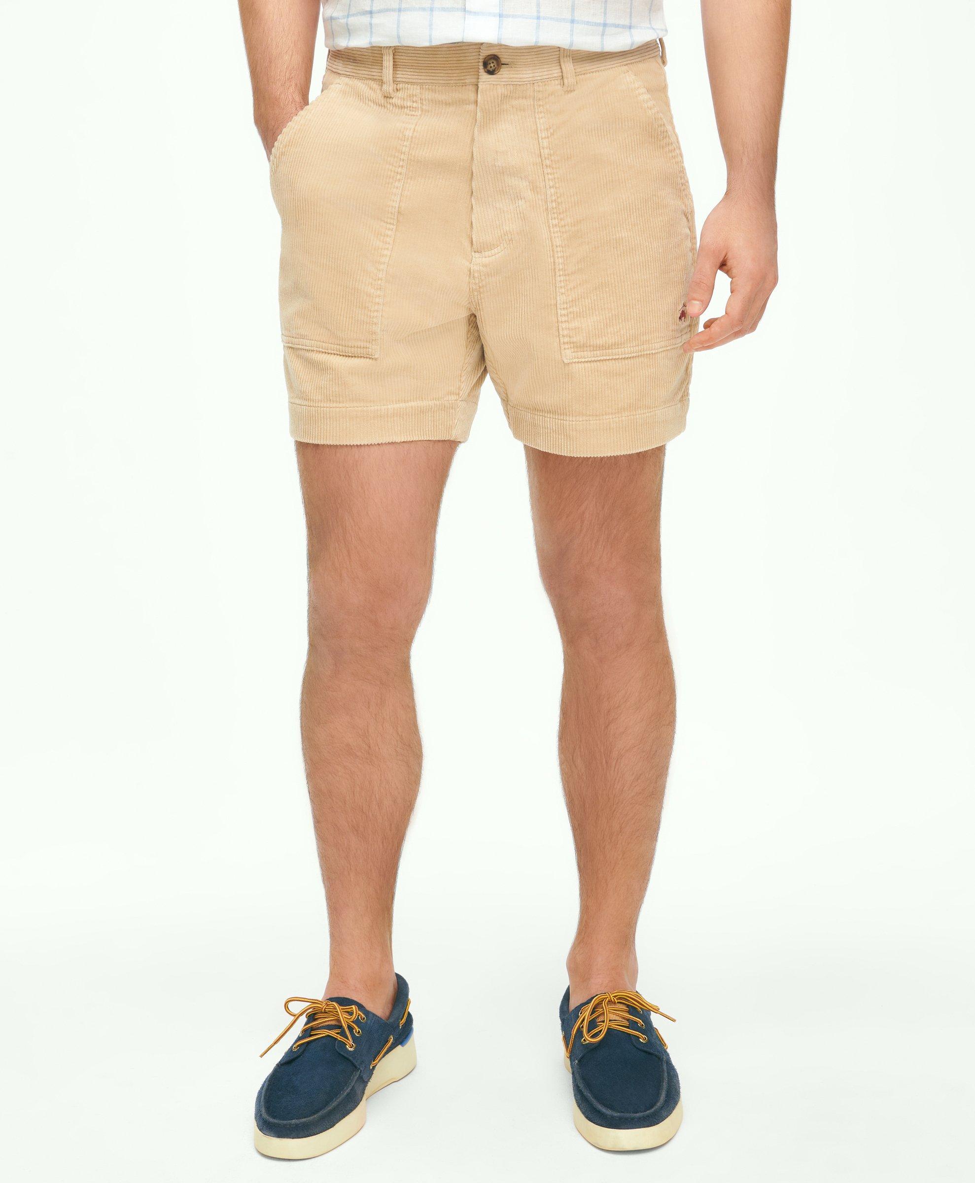Brooks Brothers 5.5" Wide-wale Corduroy Shorts Pants | Khaki | Size 32