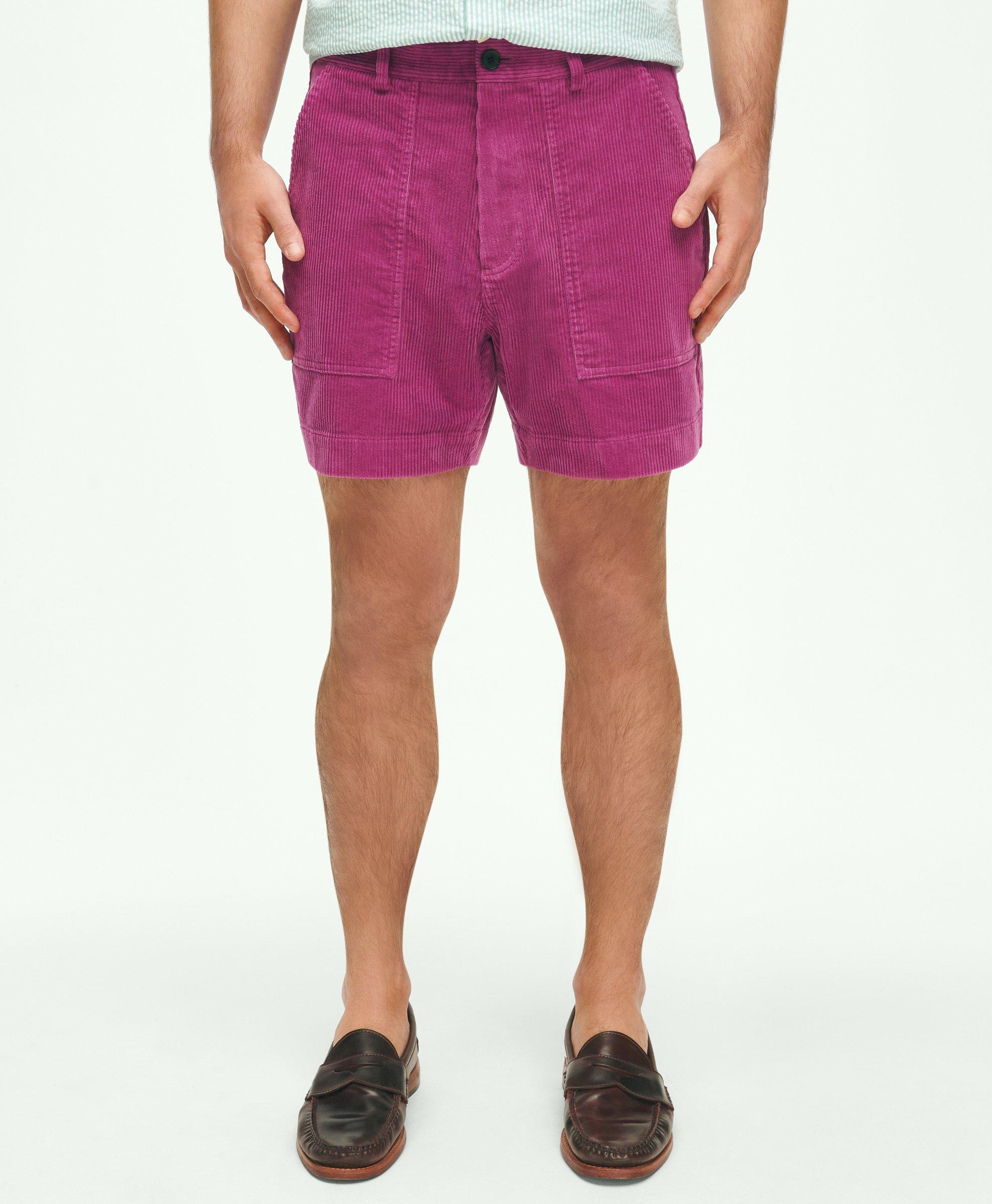 Brooks Brothers 5.5" Wide-wale Corduroy Shorts Pants In Medium Purple