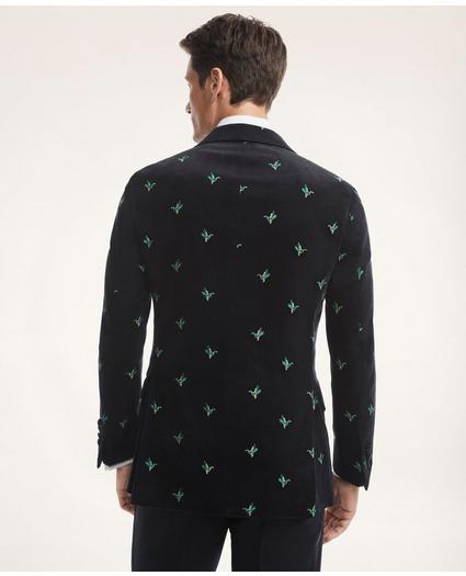 Regent Regular-Fit Velvet Duck Embroidered Tuxedo Jacket