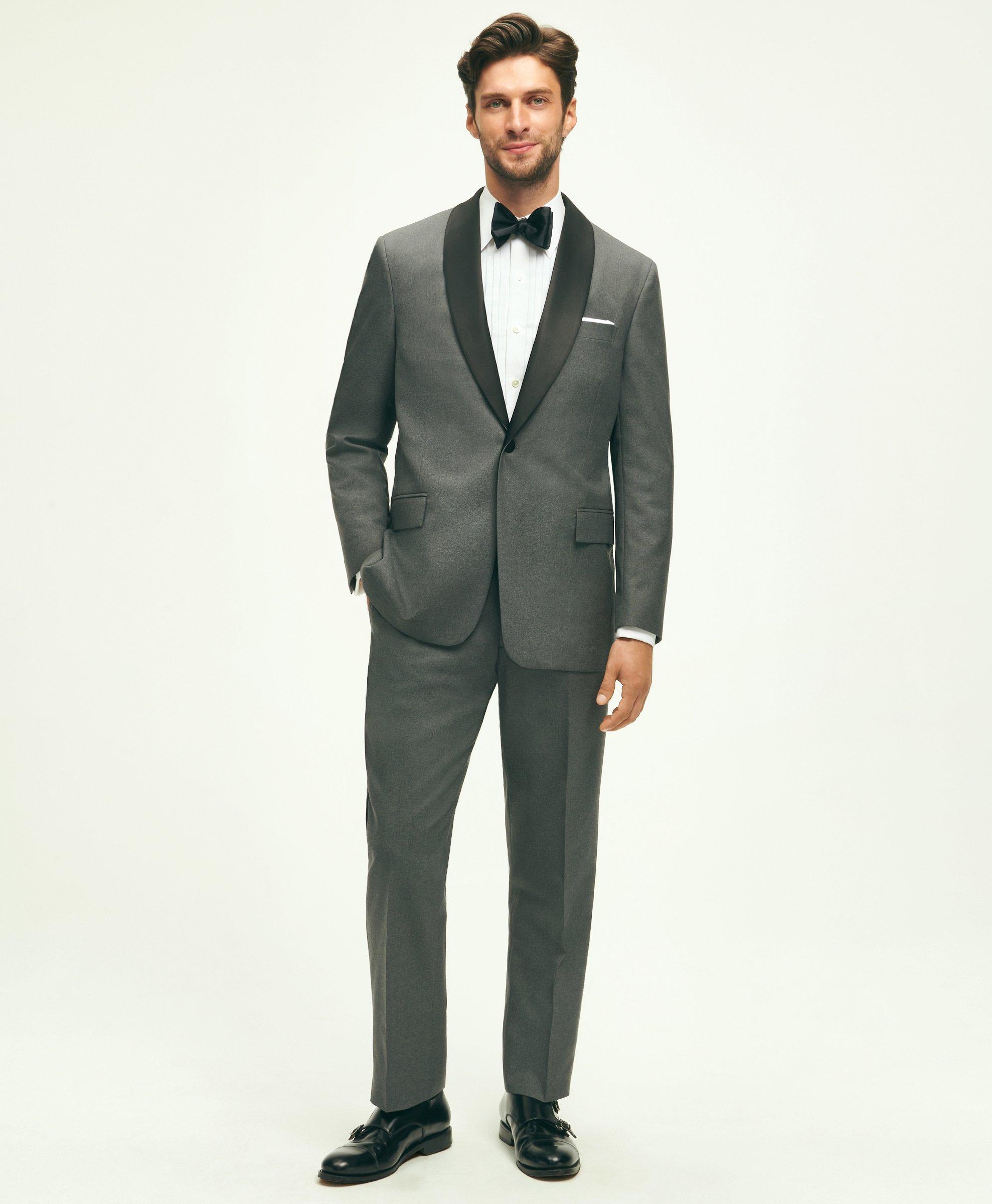 FINAL SALE Pursuit Light Gray Slim Fit Shawl Collar Tuxedo Coat