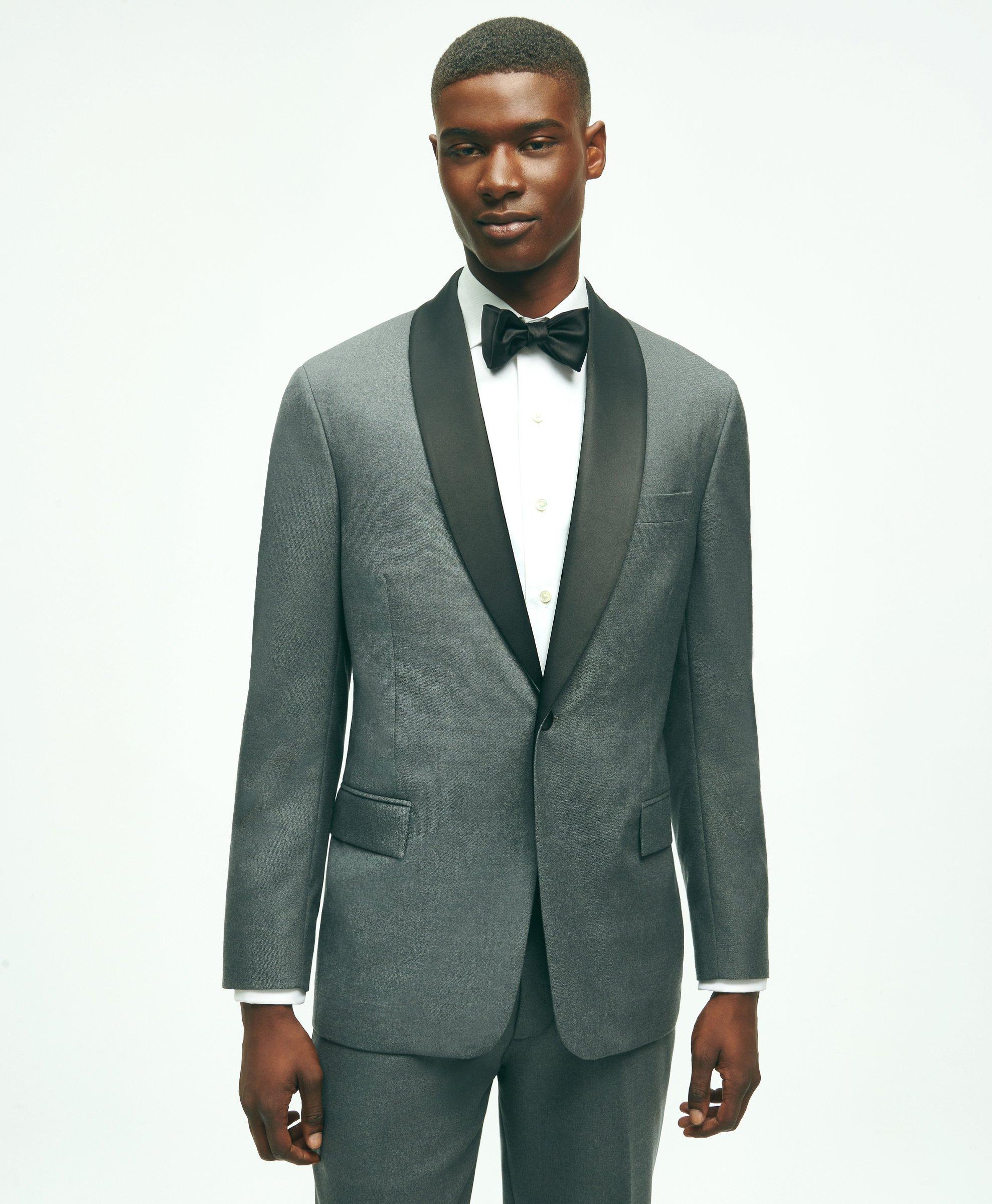 FINAL SALE Pursuit Light Gray Slim Fit Shawl Collar Tuxedo Coat